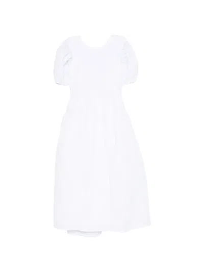 Cecilie Bahnsen Catrine Puffed Midi Dress In White