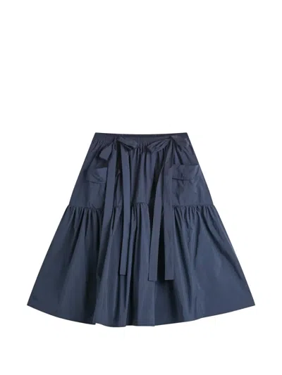 Cecilie Bahnsen Cbcai Bow Tiered Midi Skirt In Blue