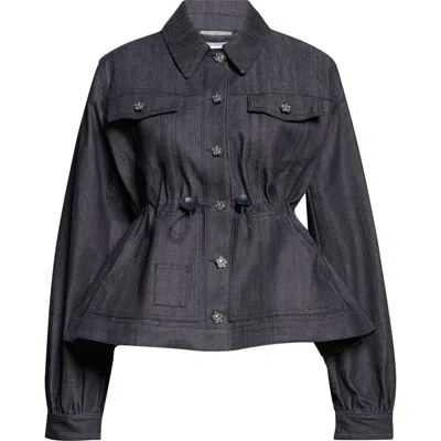 Cecilie Bahnsen Cbcandida Denim Peplum Jacket In Blue