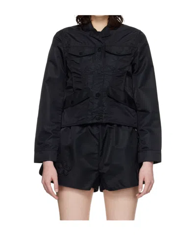 Cecilie Bahnsen Cbclover Long-sleeve Casual Jacket In Black