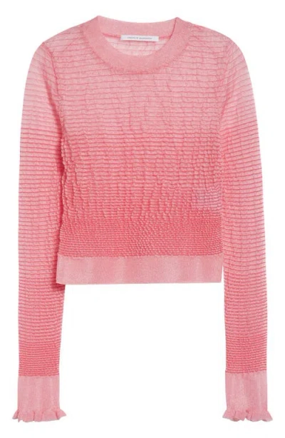 Cecilie Bahnsen Cbcorali Sheer Knit Crop Top In Pink