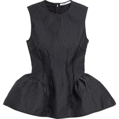 Cecilie Bahnsen Cbdaimi Stria Matelassé Peplum Top In Blue