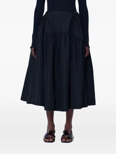 Cecilie Bahnsen Cbfilly Gathered Midi Skirt In Black