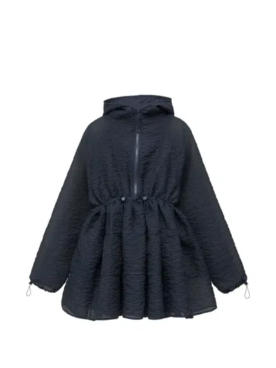 Cecilie Bahnsen Cbfreesia Quilted-effect Hooded Mini Dress In Blue