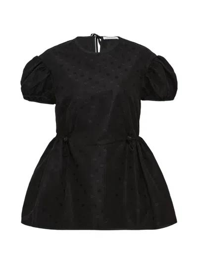 Cecilie Bahnsen Chiara Top Iris Jacquard In Black