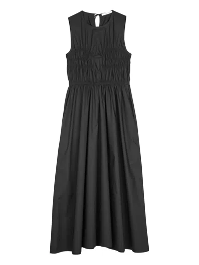 Cecilie Bahnsen Christy Gathered-detail Midi Dress In Black