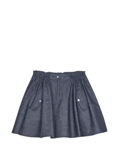 Cecilie Bahnsen Cici Elasticated Flower Skirt In Blue