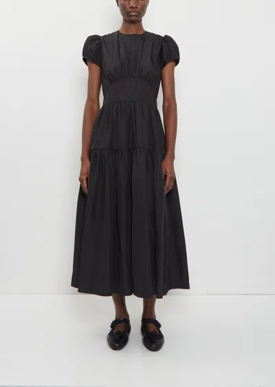 Cecilie Bahnsen Cilia Gathered-detail Midi Dress In Black