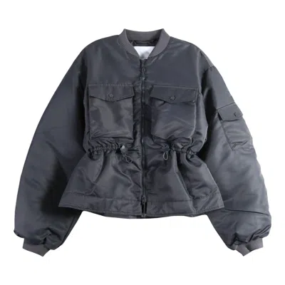 Pre-owned Cecilie Bahnsen Cinched Waist Bomber Jacket 'grey' | Women's Size 8
