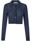 Cecilie Bahnsen Classic Collar Cardigan In Blue