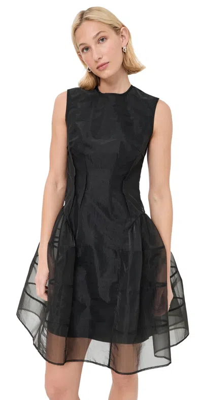 Cecilie Bahnsen Lightweight Organza Dress In Black