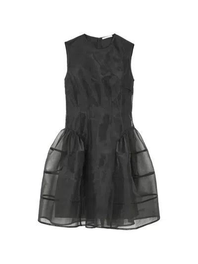 Cecilie Bahnsen Claudie Panelled Mini Dress In Black
