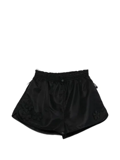 Cecilie Bahnsen Colette Floral-patch Shorts In Black