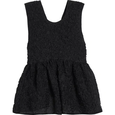 Cecilie Bahnsen Cora Grasmere Matelassé Babydoll Top In Black