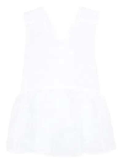 Cecilie Bahnsen Cora Peplum Top In White