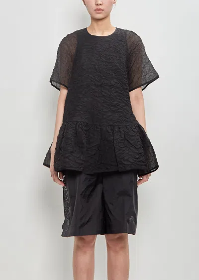 Cecilie Bahnsen Cotton Blend Susi Top In Black