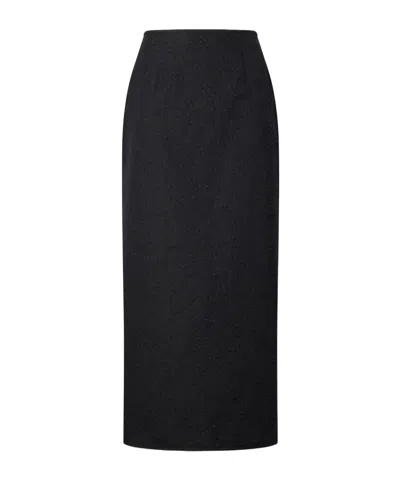 Cecilie Bahnsen Cotton Midi Skirt In Black