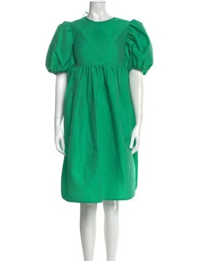 Pre-owned Cecilie Bahnsen Crew Neck Knee-length Dress In Green