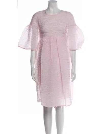 Pre-owned Cecilie Bahnsen Crew Neck Knee-length Dress In Pink