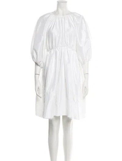 Pre-owned Cecilie Bahnsen Crew Neck Knee-length Dress W/ Tags In White