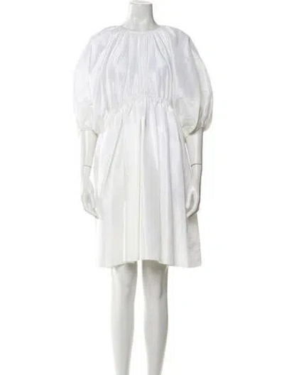Pre-owned Cecilie Bahnsen Crew Neck Knee-length Dress In White