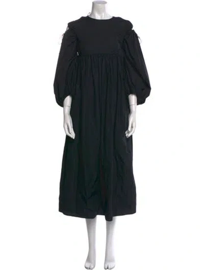 Pre-owned Cecilie Bahnsen Crew Neck Long Dress In Black