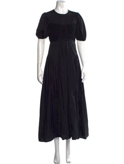 Pre-owned Cecilie Bahnsen Crew Neck Long Dress In Black