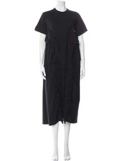 Pre-owned Cecilie Bahnsen Crew Neck Long Dress In Black