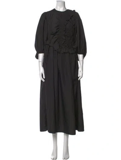Pre-owned Cecilie Bahnsen Crew Neck Long Dress In Black