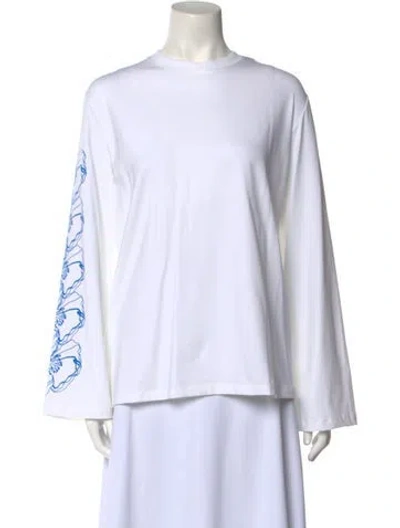 Pre-owned Cecilie Bahnsen Crew Neck Long Sleeve Sweatshirt In White