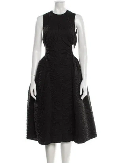Pre-owned Cecilie Bahnsen Crew Neck Midi Length Dress In Black