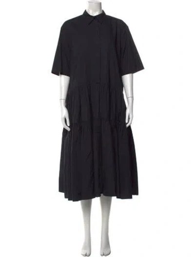 Pre-owned Cecilie Bahnsen Crew Neck Midi Length Dress In Black