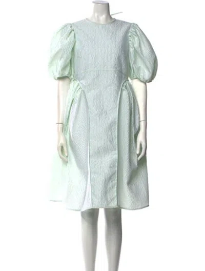 Pre-owned Cecilie Bahnsen Crew Neck Midi Length Dress In Blue