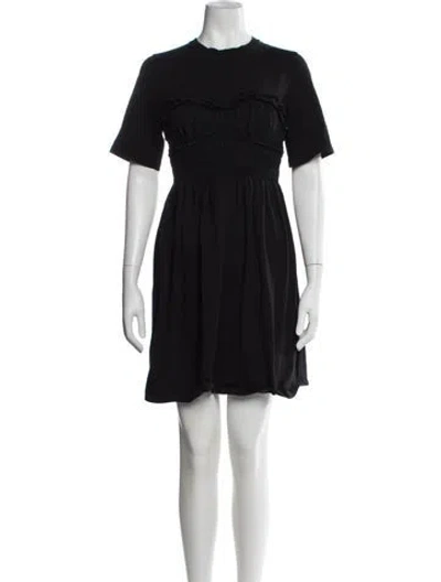 Pre-owned Cecilie Bahnsen Crew Neck Mini Dress In Black