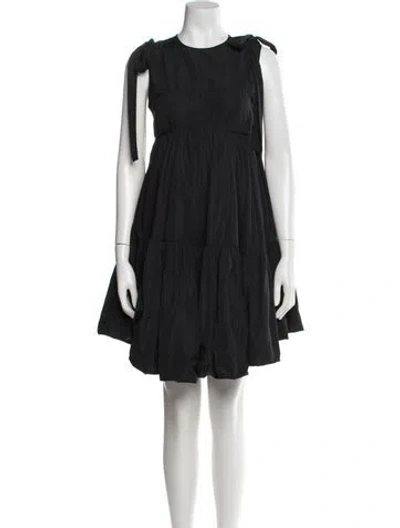 Pre-owned Cecilie Bahnsen Crew Neck Mini Dress W/ Tags In Black