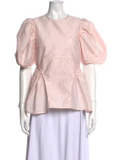 Pre-owned Cecilie Bahnsen Crew Neck Short Sleeve Top In Pink