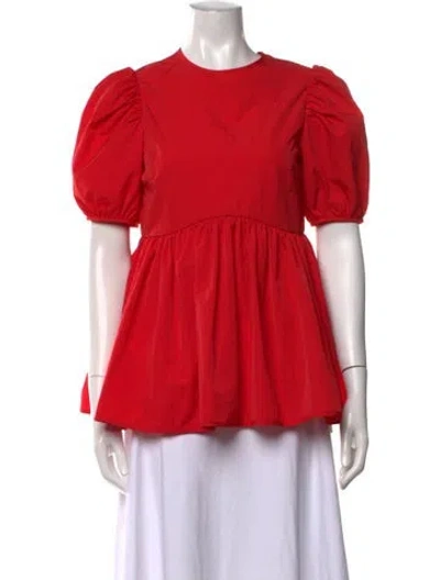 Pre-owned Cecilie Bahnsen Crew Neck Short Sleeve Top W/ Tags In Red