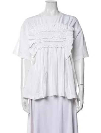 Pre-owned Cecilie Bahnsen Crew Neck Short Sleeve Top In White