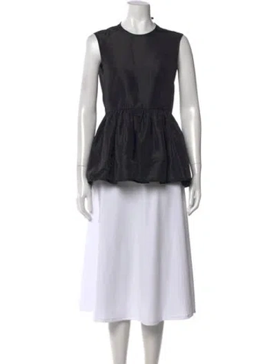 Pre-owned Cecilie Bahnsen Crew Neck Sleeveless Blouse In Black