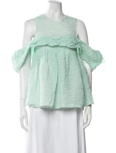 Pre-owned Cecilie Bahnsen Crew Neck Sleeveless Top In Green