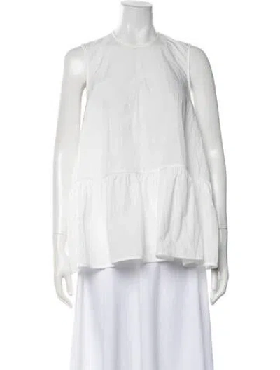 Pre-owned Cecilie Bahnsen Crew Neck Sleeveless Top In White