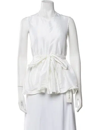 Pre-owned Cecilie Bahnsen Crew Neck Sleeveless Top In White