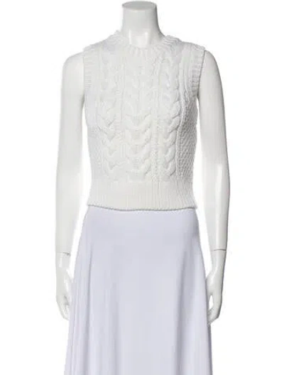 Pre-owned Cecilie Bahnsen Crew Neck Sweater In White