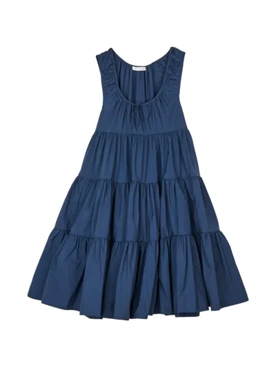 Cecilie Bahnsen Crinkled Tiered Dress In Blue