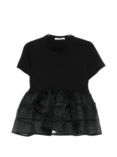 Cecilie Bahnsen David Ruffled Peplum T-shirt In Black