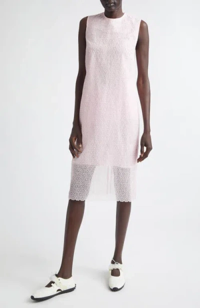 Cecilie Bahnsen Devin Windflower Embroidered Organza Sheath Dress In Pink