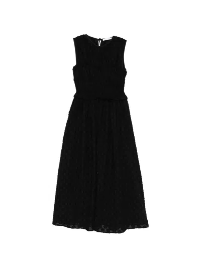 Cecilie Bahnsen Dinah Smocked-effect Maxi Dress In Black