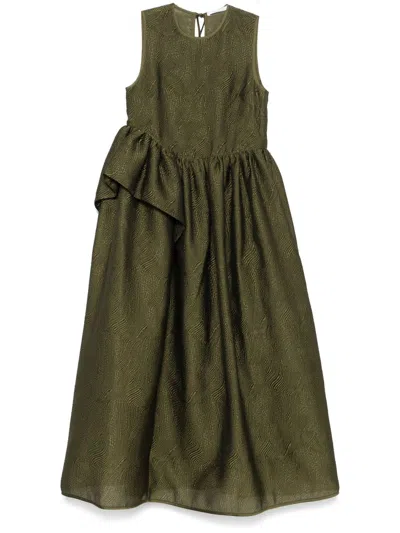 Cecilie Bahnsen Ditte Midi Dress In Green