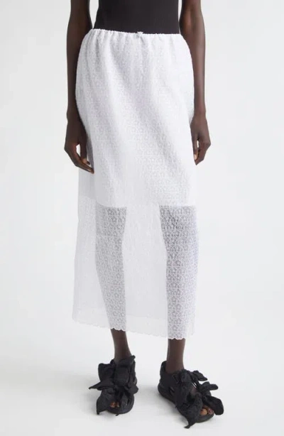 Cecilie Bahnsen Donna Windflower Embroidered Organza Midi Skirt In White