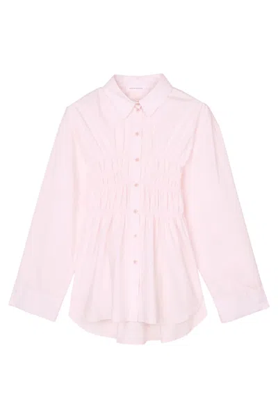 CECILIE BAHNSEN DRAPED RUFFLE WAIST COTTON SHIRT BY CECILIE BAHNSEN